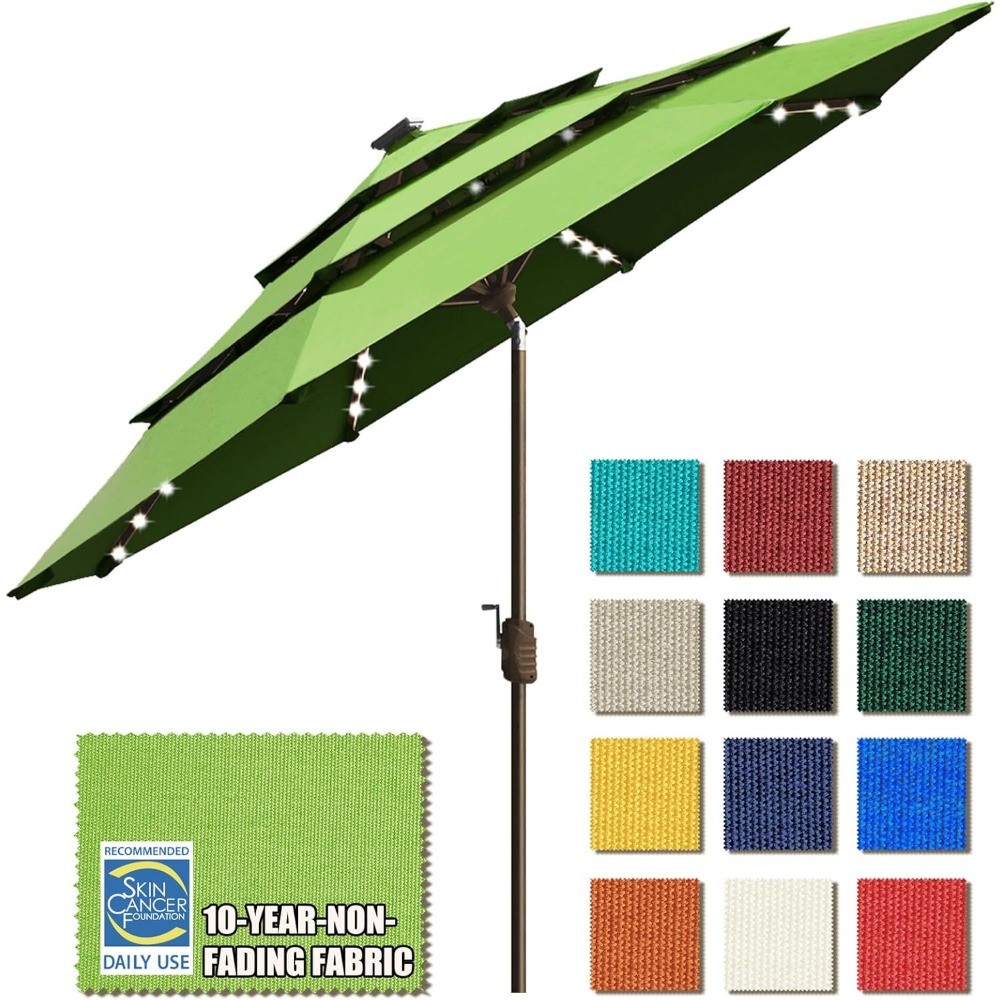 Outdoor Furniture Year Round - USA 10-Year-Non-Fading Solar 9ft 3 Tiers
