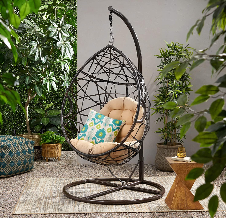 Hanging Egg Chair - New Design Brown Rattan Swing Chair