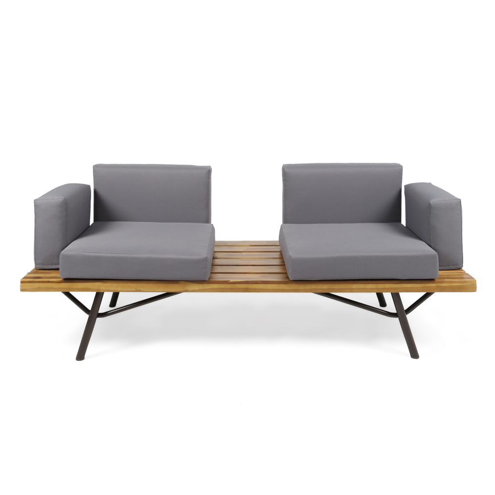 Outdoor Furniture Legs - Outdoor Acacia Wood 2 Seater Sofa