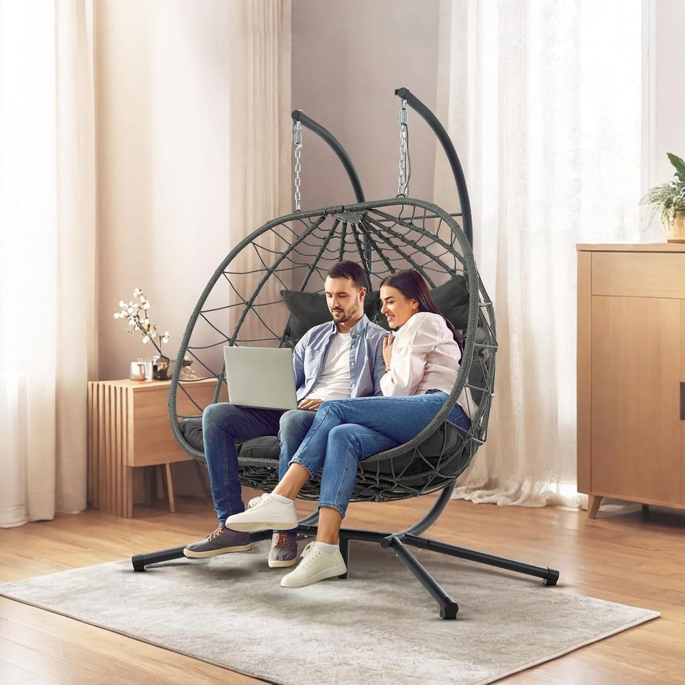 Hanging Egg Chair - 2 Person Double Egg Swing Chair