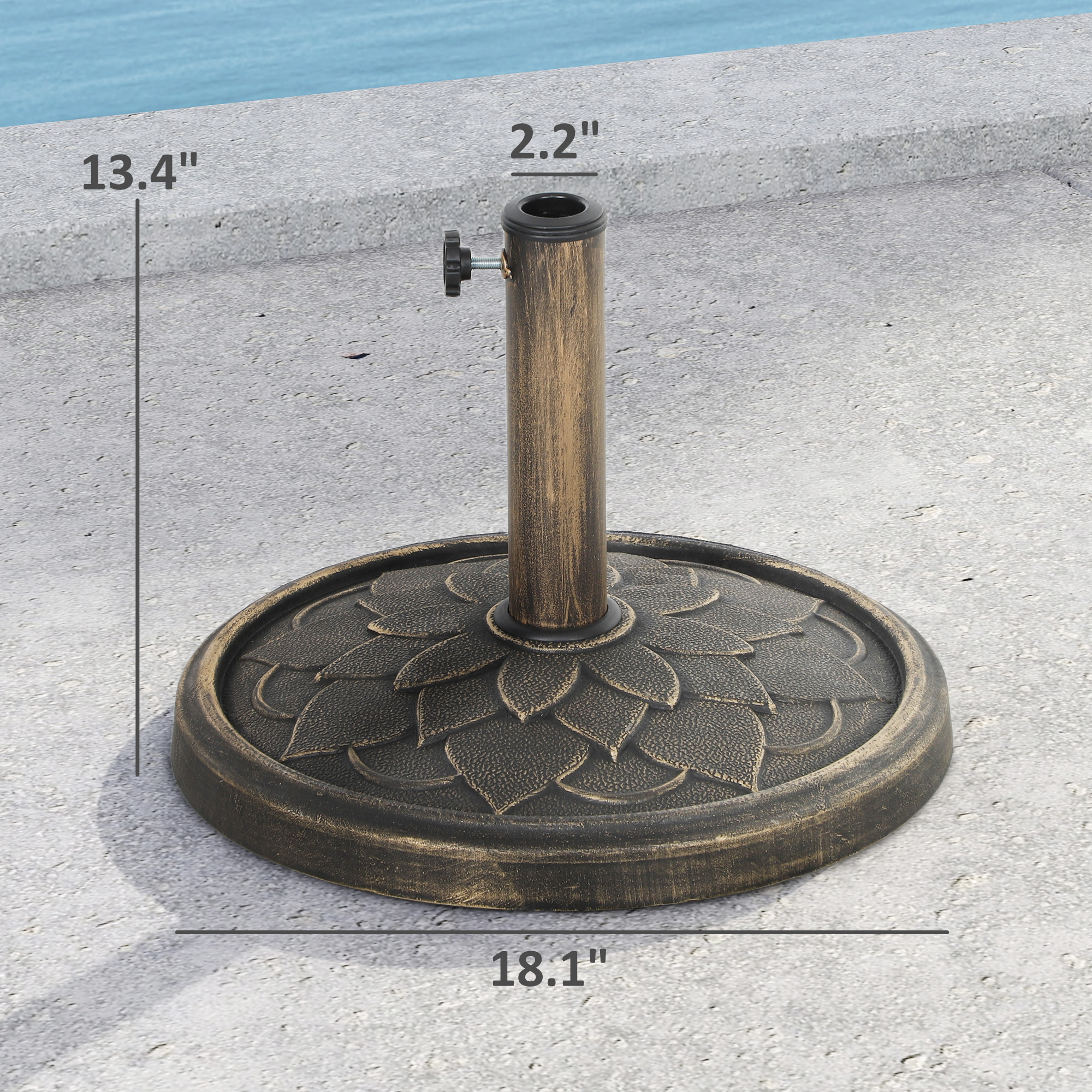 Outdoor Furniture Year Round - Round Patio Umbrella Base, 26 lbs