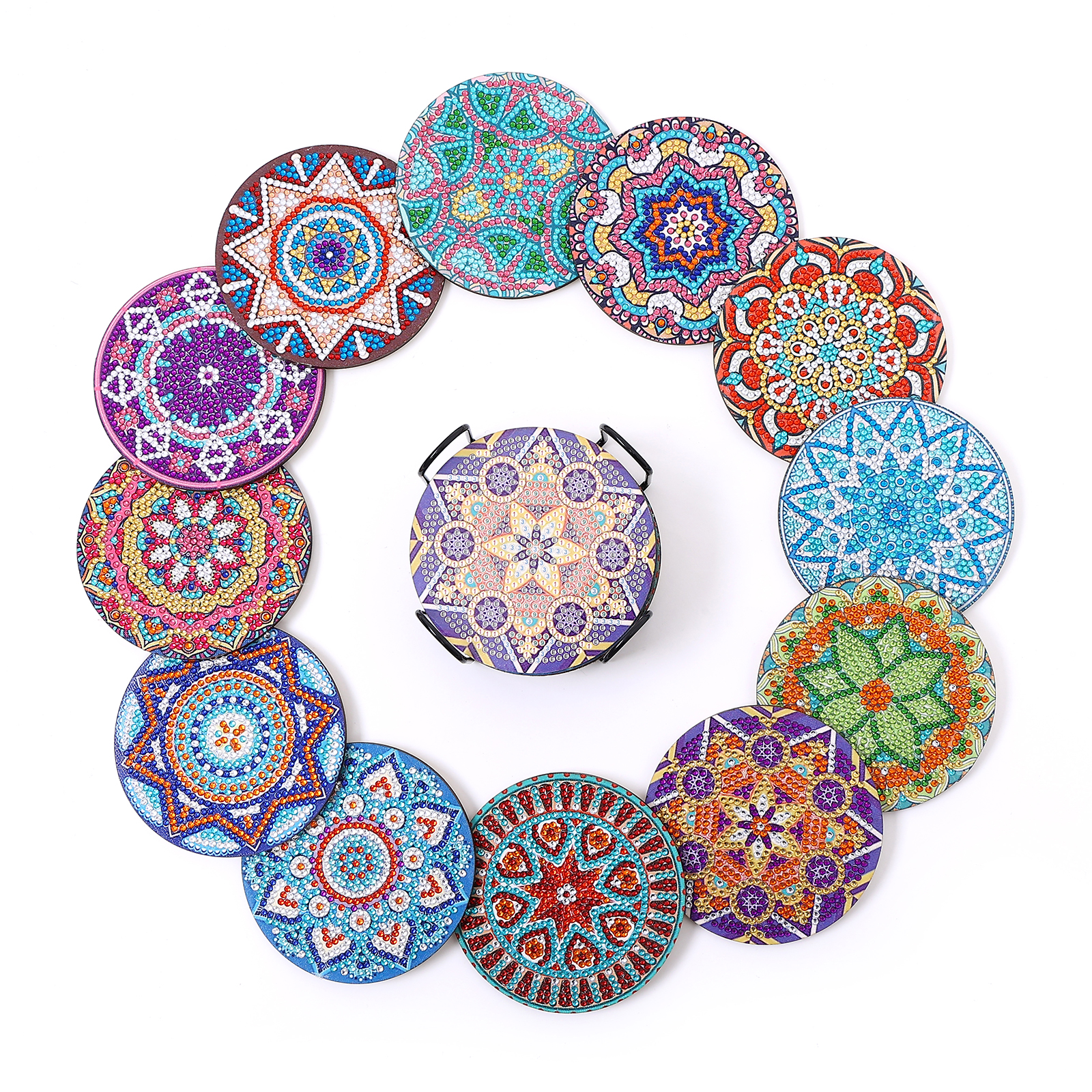 Outdoor Furniture Wood - 12Piece Manda Floral Pattern Crystal Rhinestone