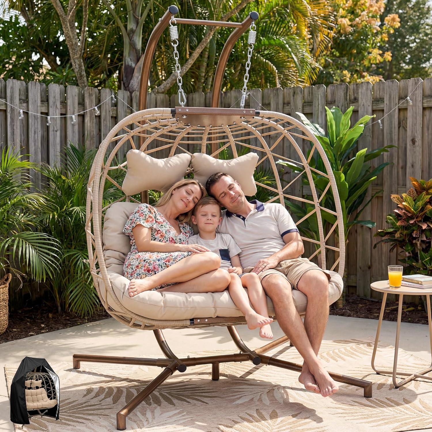2-Person Wicker Swing Egg Chai - Hanging Egg Chair incelemesi ve fiyatı
