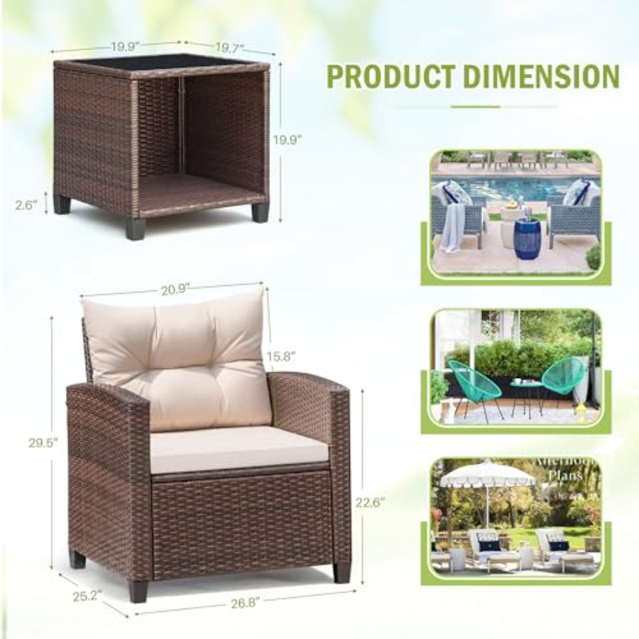 Devoko 3 Pieces Patio Furnitur - Outdoor Furniture In incelemesi ve fiyatı