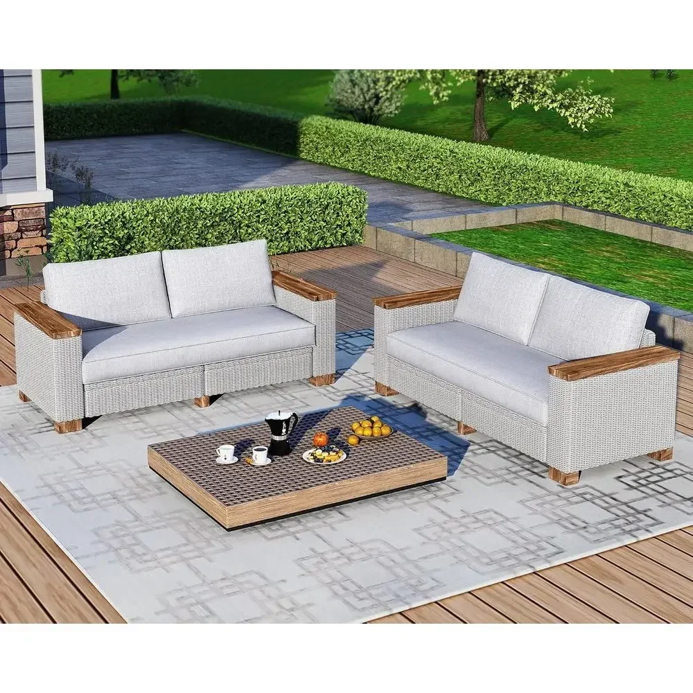All-Weather Wicker 4-Piece Pat - Outdoor Furniture Legs incelemesi ve fiyatı