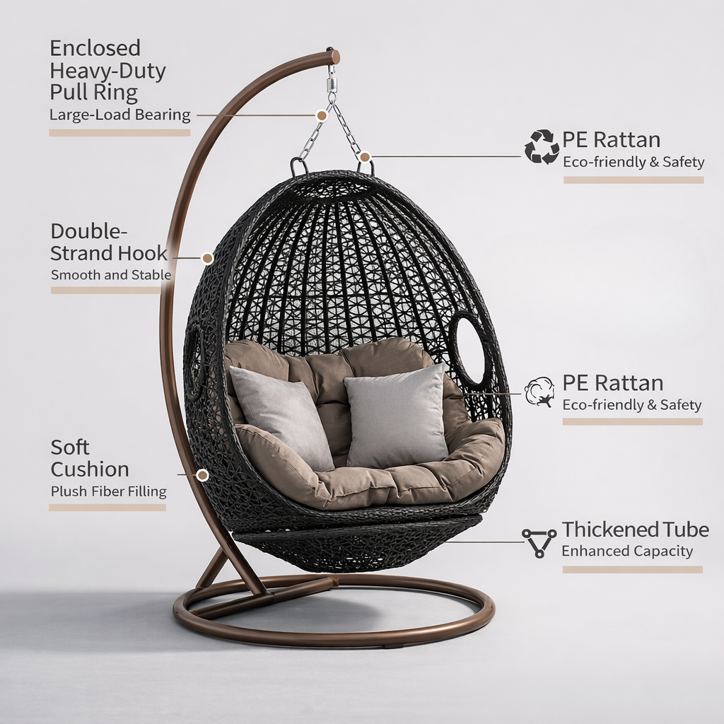 Modern Double Hanging Rattan S - Hanging Egg Chair incelemesi ve fiyatı