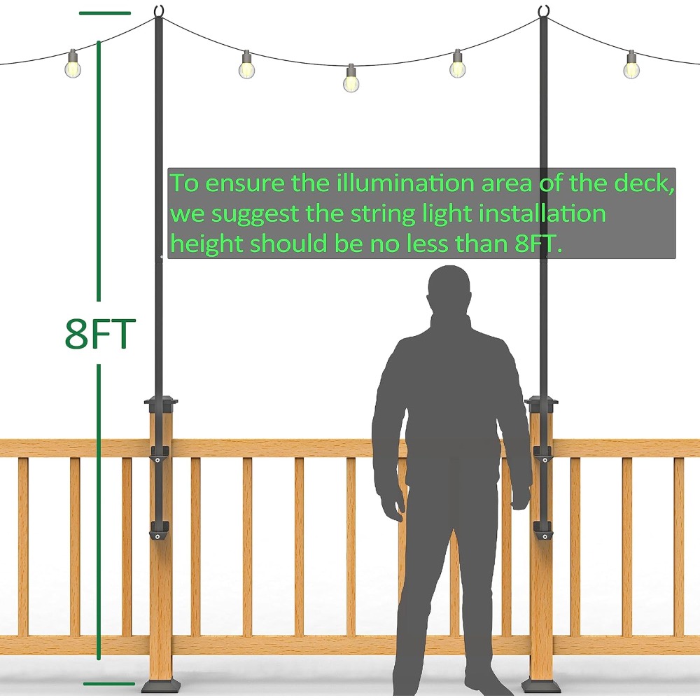 2 pack string light poles - st - Outdoor Furniture In incelemesi ve fiyatı