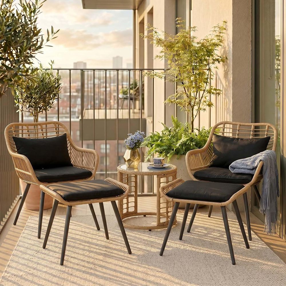 5-Piece Wicker Outdoor Furnitu - Outdoor Furniture Balcony incelemesi ve fiyatı