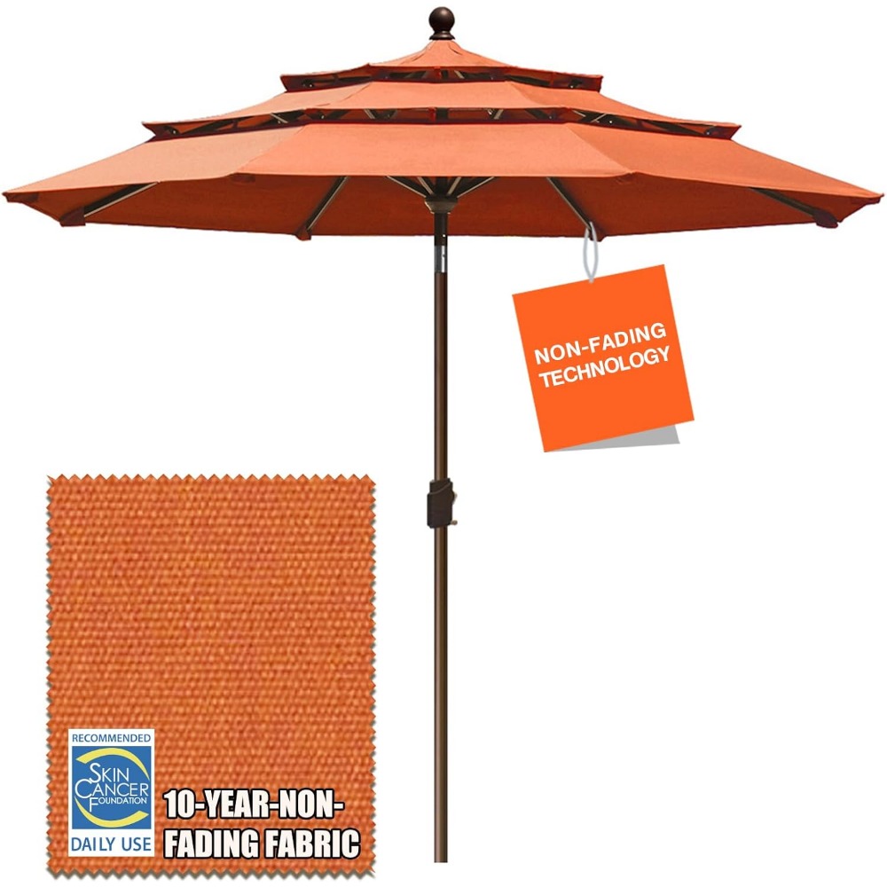USA 9Ft 3 Tiers Market Umbrell - Outdoor Furniture Year Round incelemesi ve fiyatı