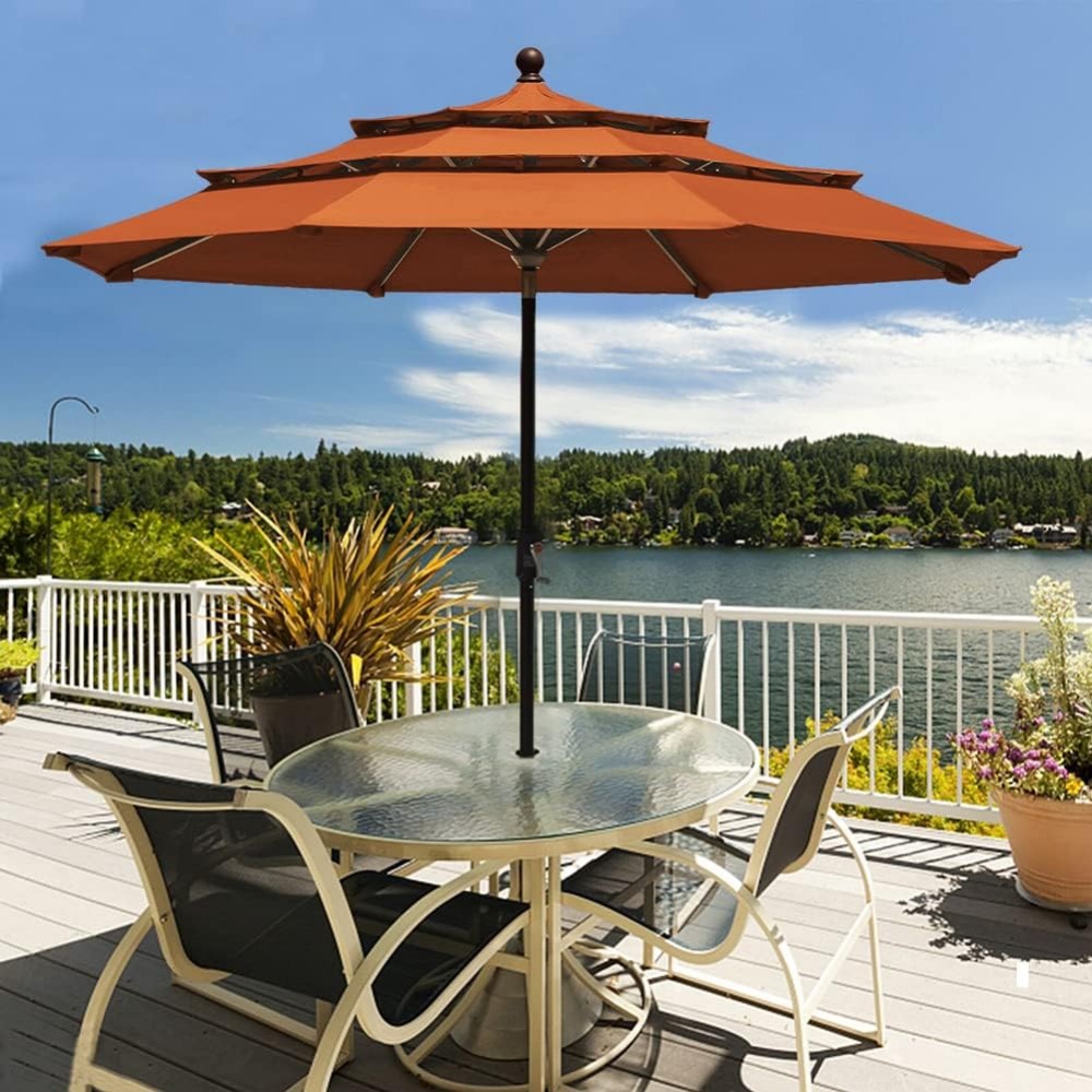 USA 9Ft 3 Tiers Market Umbrell - Outdoor Furniture Year Round incelemesi ve fiyatı