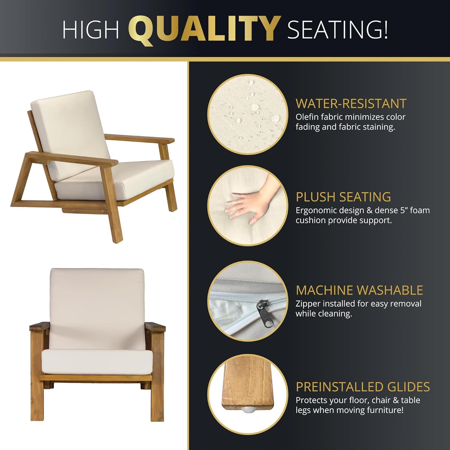 4-Piece Deep Seating Teak Pati - Outdoor Furniture Teak incelemesi ve fiyatı