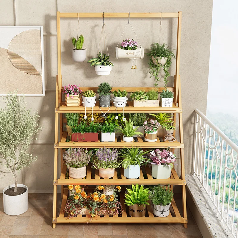 Solid Wood Flower Shelf Plant  - Outdoor Furniture Wood incelemesi ve fiyatı