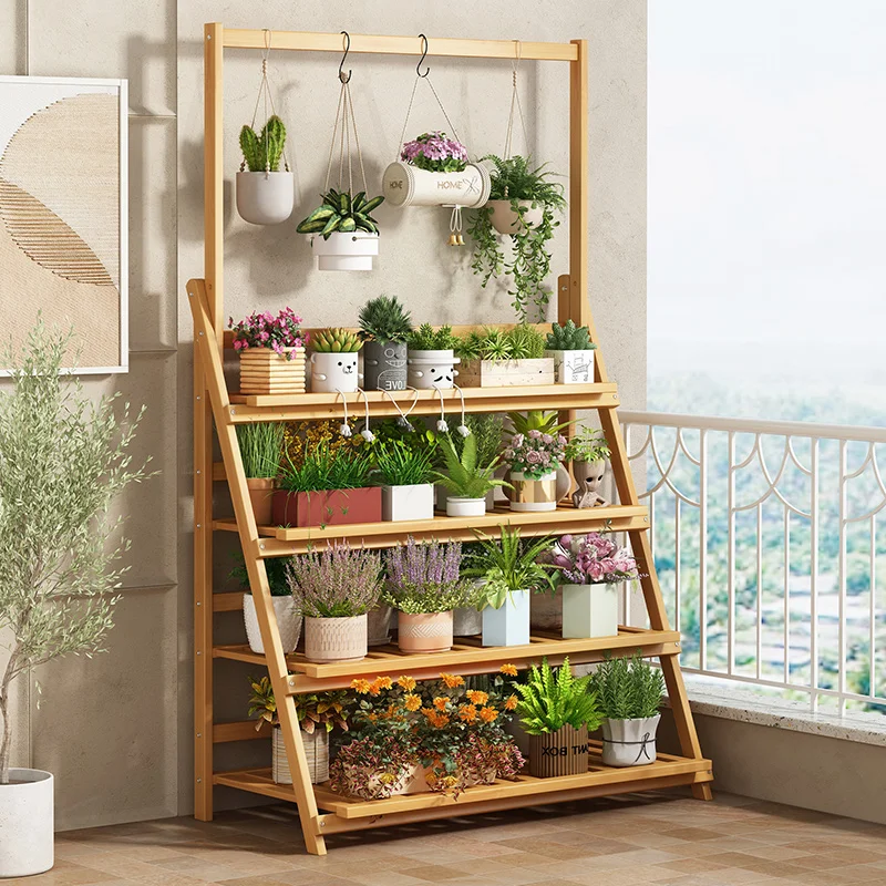 Solid Wood Flower Shelf Plant  - Outdoor Furniture Wood incelemesi ve fiyatı