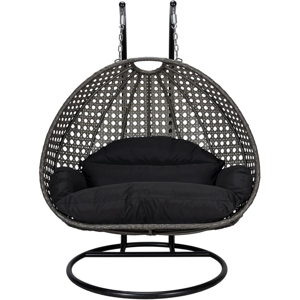 Black 2-Person Wicker Hanging  - Hanging Egg Chair incelemesi ve fiyatı