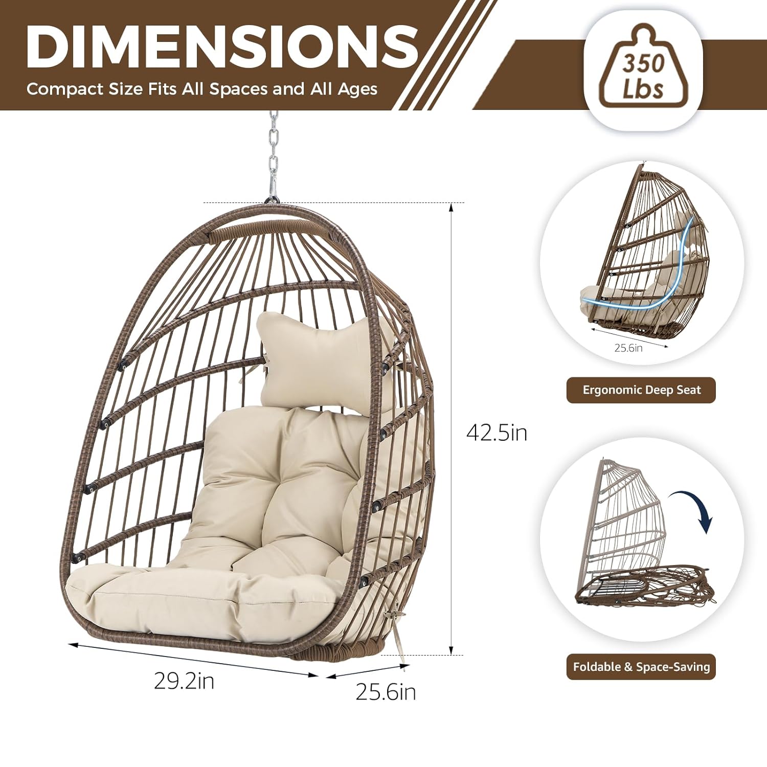 Outdoor Hanging Egg Chair With - Hanging Egg Chair incelemesi ve fiyatı