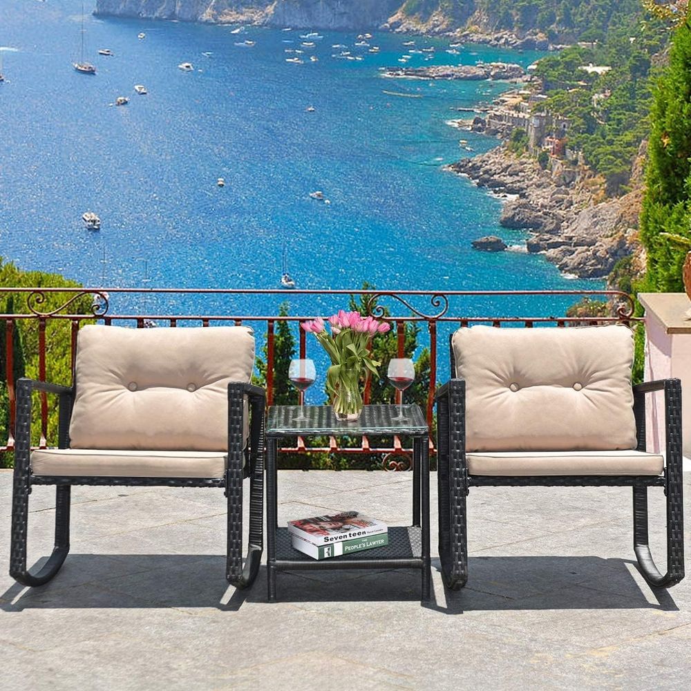 Outdoor 3-Piece Patio Rocking  - Outdoor Furniture Balcony incelemesi ve fiyatı