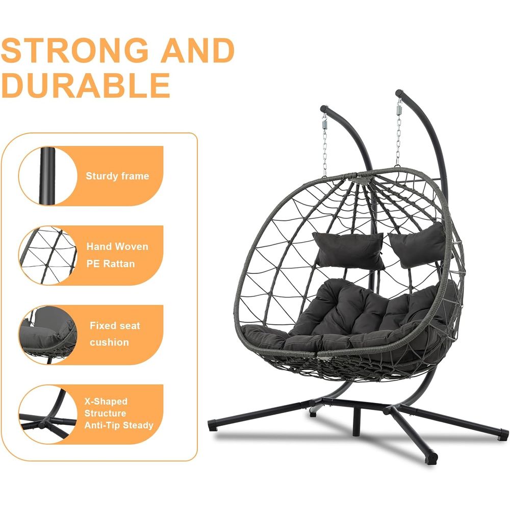 2 Person Double Egg Swing Chai - Hanging Egg Chair incelemesi ve fiyatı