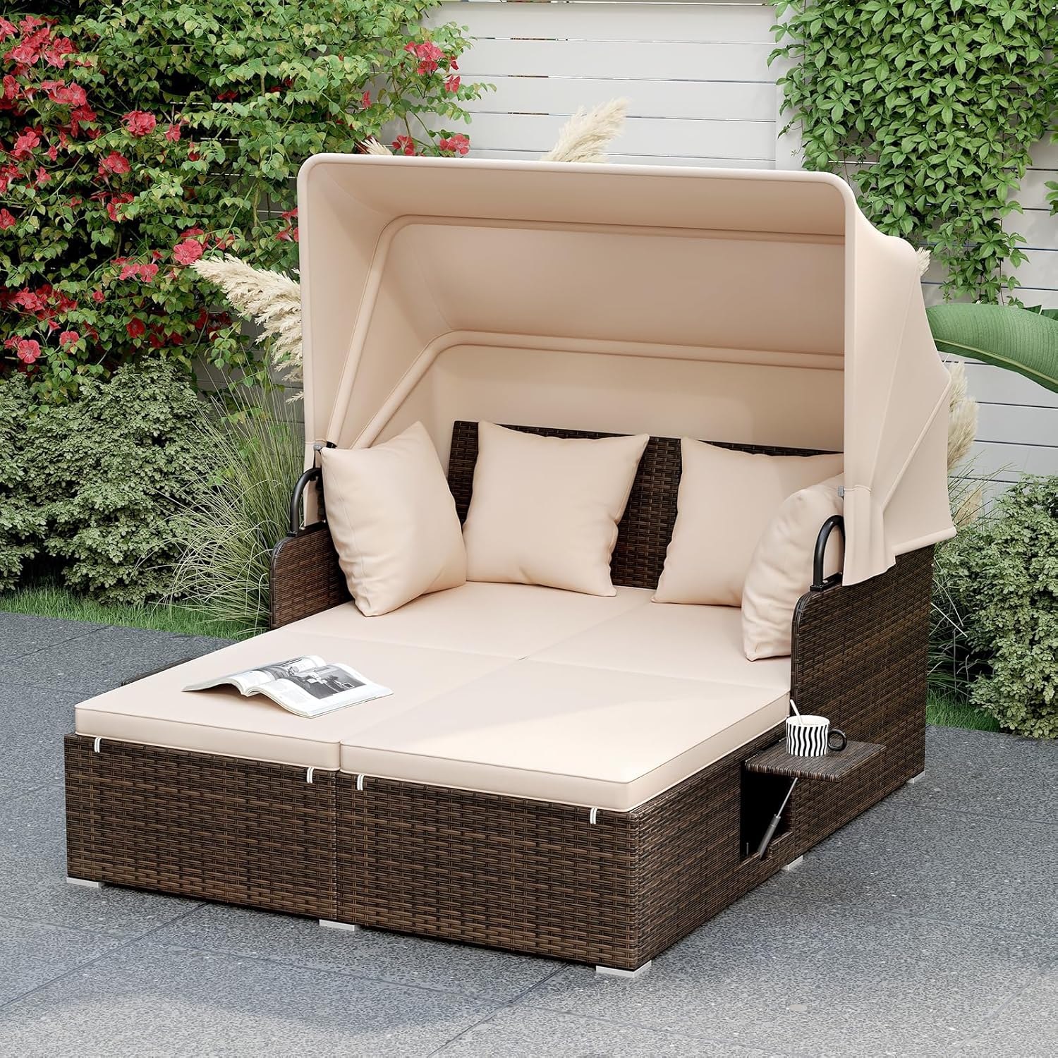 Outdoor Daybed, 2-Person Wicke - Outdoor Furniture Balcony incelemesi ve fiyatı