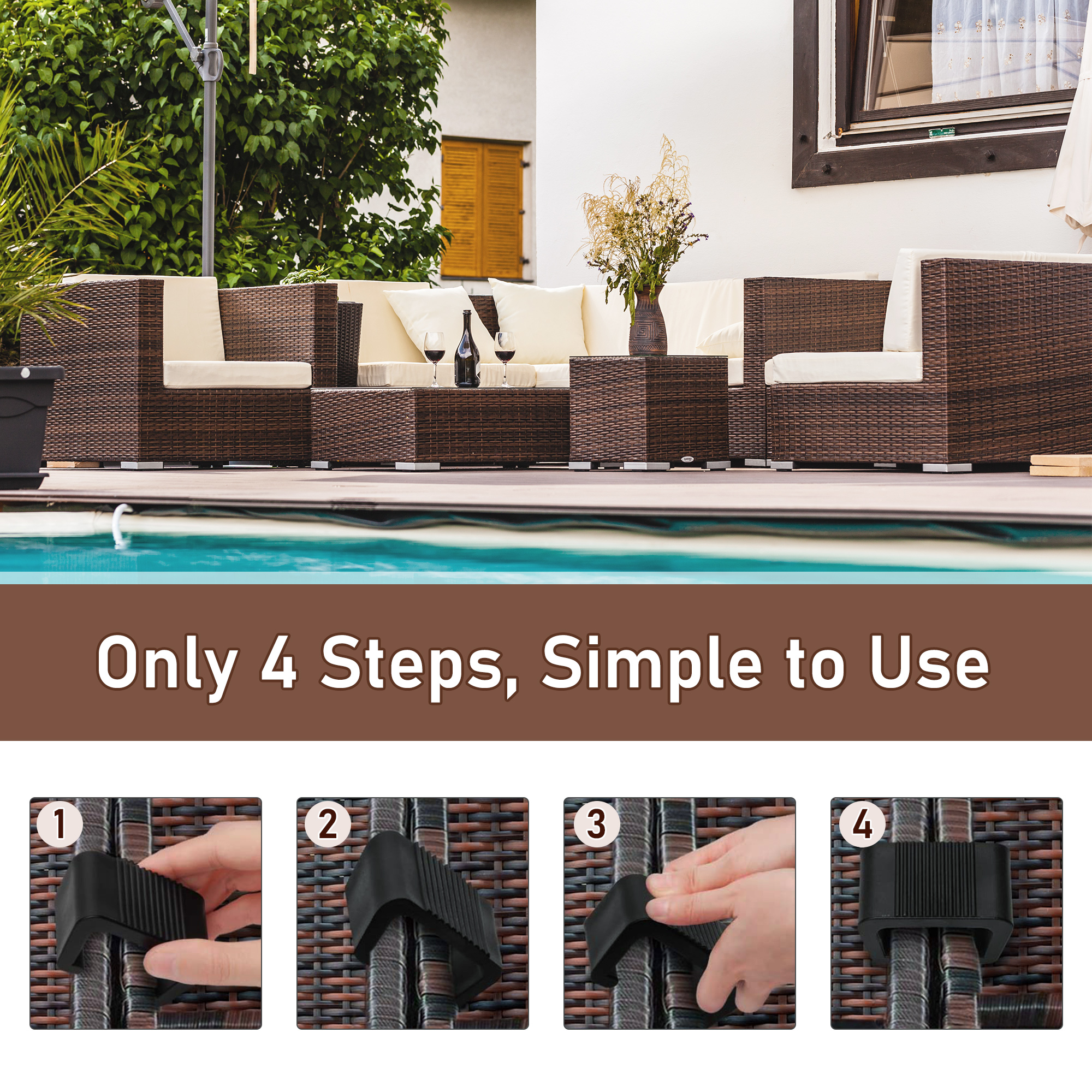 Set of 10 Outdoor Patio Wicker - Outdoor Furniture In incelemesi ve fiyatı