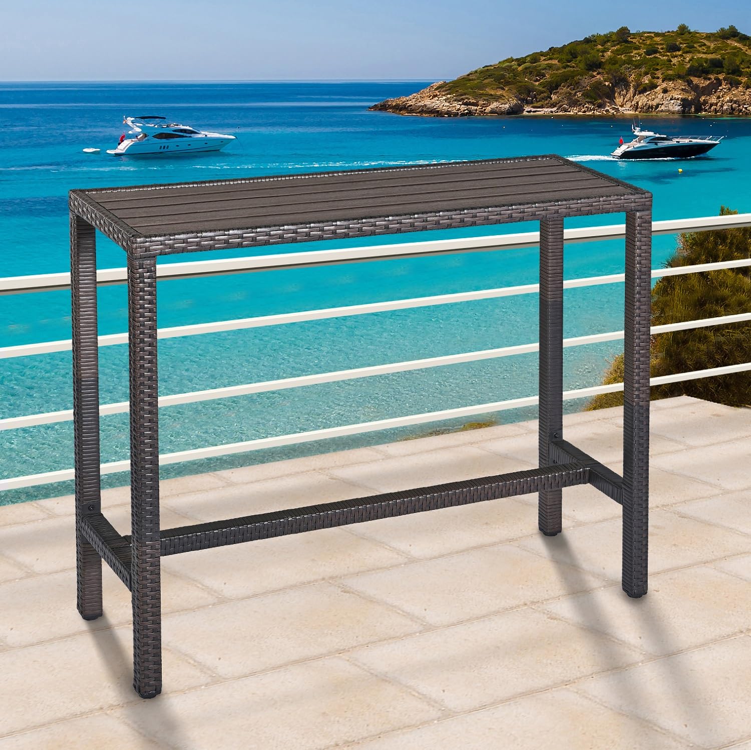 Brown Wicker Rectangular Tall  - Outdoor Furniture Legs incelemesi ve fiyatı