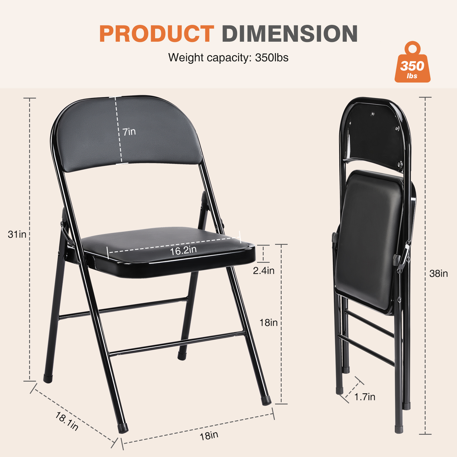 JHK Leather Padded Folding Cha - Outdoor Furniture Polywood incelemesi ve fiyatı