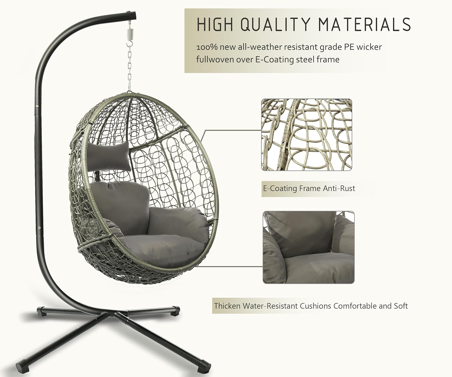 Indoor Outdoor Egg Chair with  - Hanging Egg Chair incelemesi ve fiyatı