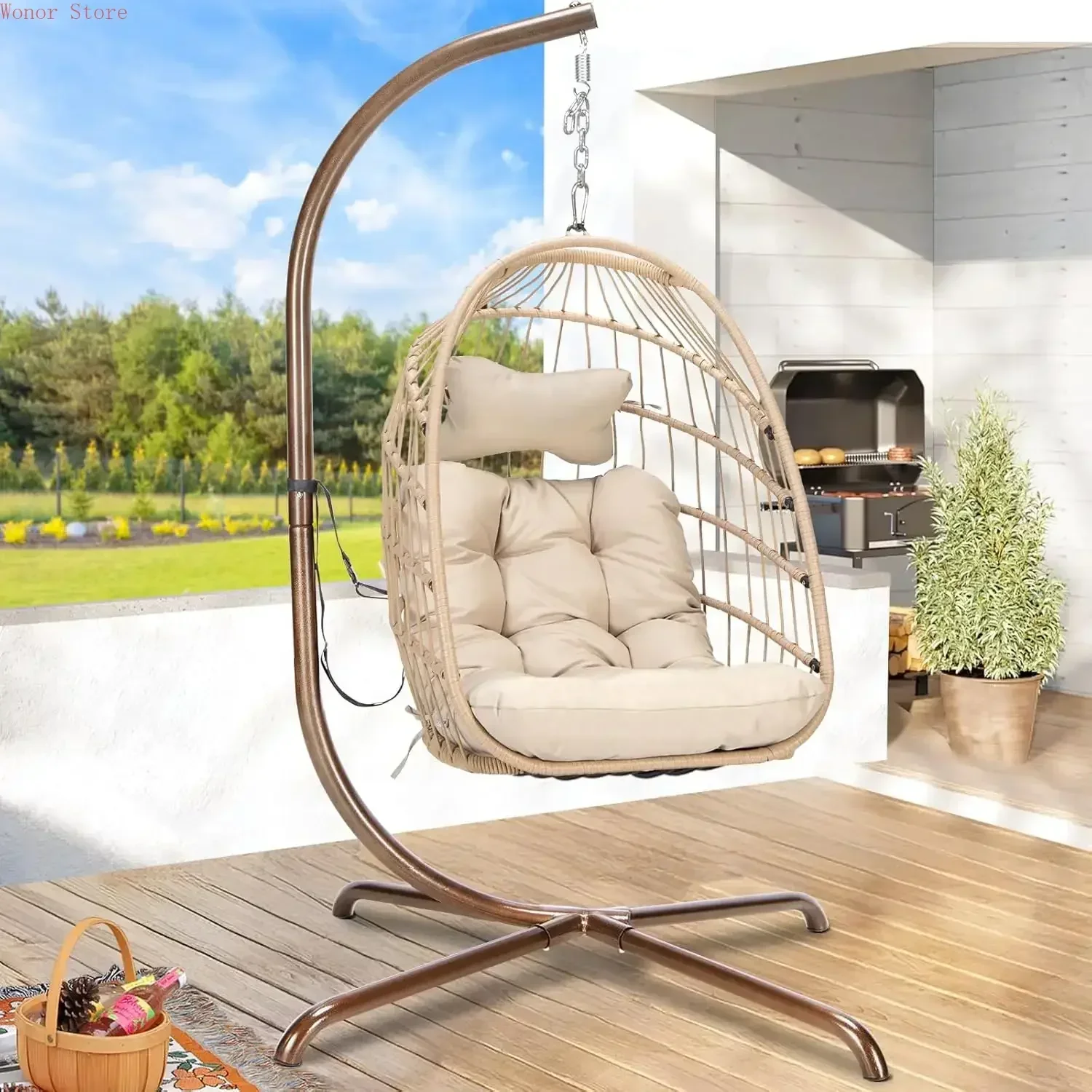 Outdoor Swing Egg Chair with S - Hanging Egg Chair incelemesi ve fiyatı