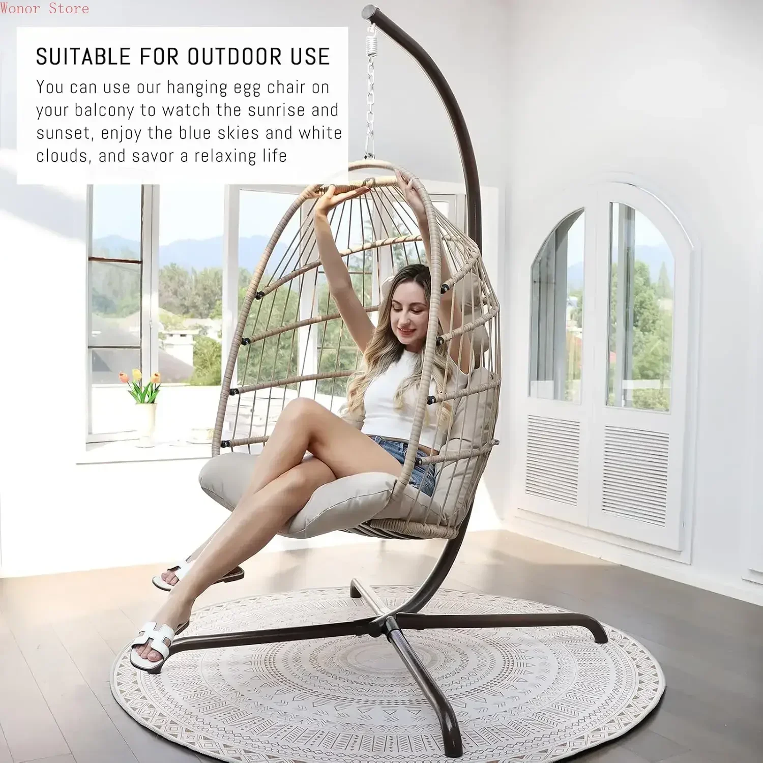Outdoor Swing Egg Chair with S - Hanging Egg Chair incelemesi ve fiyatı