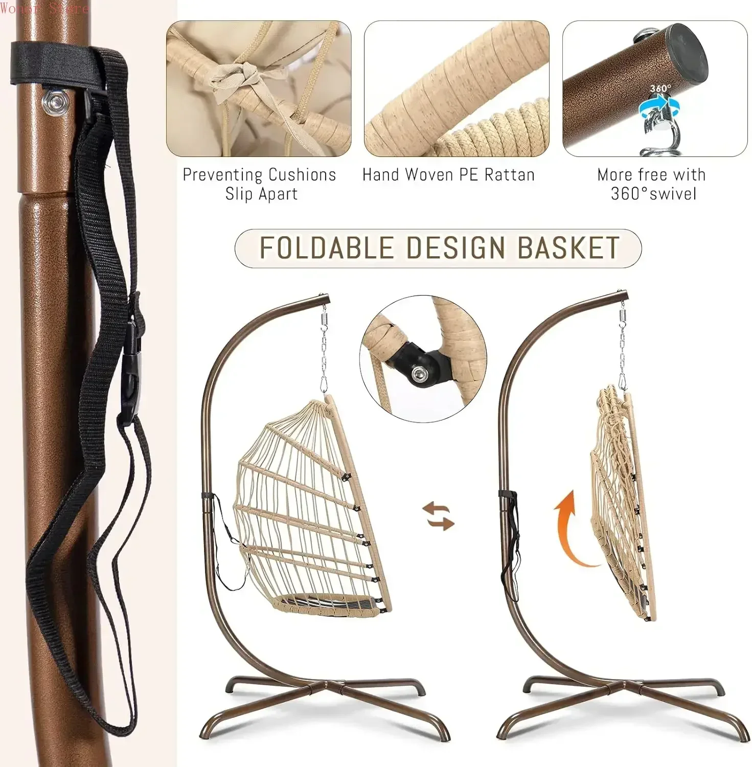 Outdoor Swing Egg Chair with S - Hanging Egg Chair incelemesi ve fiyatı