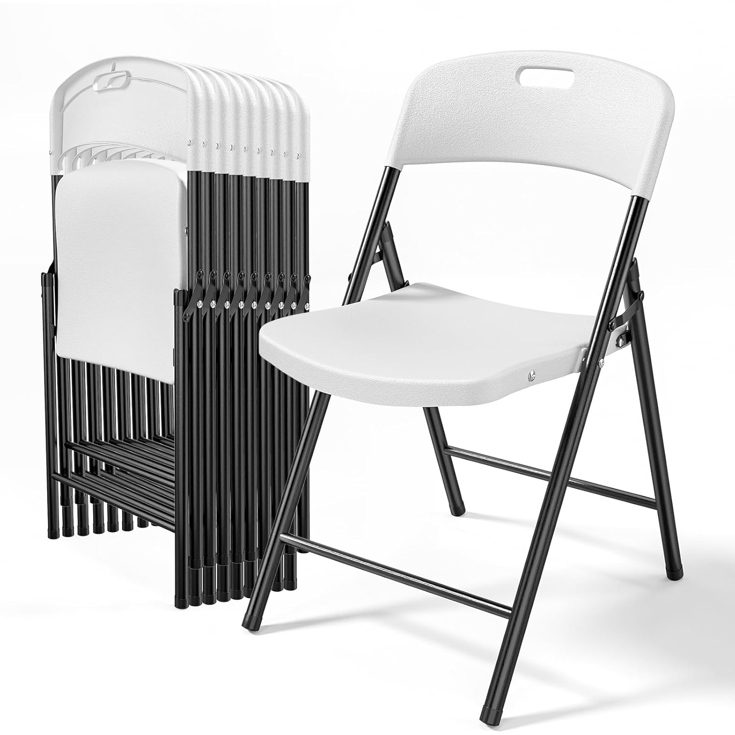 10-Pack White Plastic Folding  - Outdoor Furniture Polywood incelemesi ve fiyatı