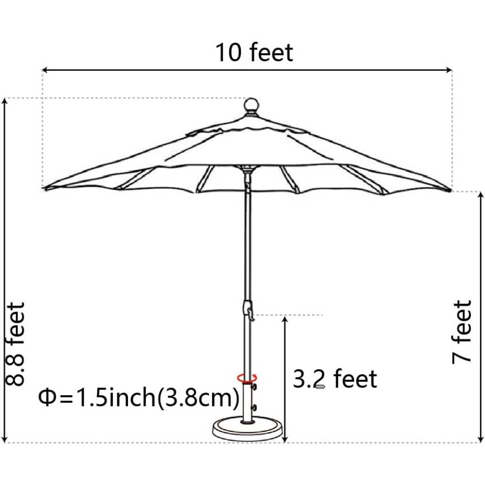 USA 10-Year-Non-Fading 10Ft Ma - Outdoor Furniture Year Round incelemesi ve fiyatı
