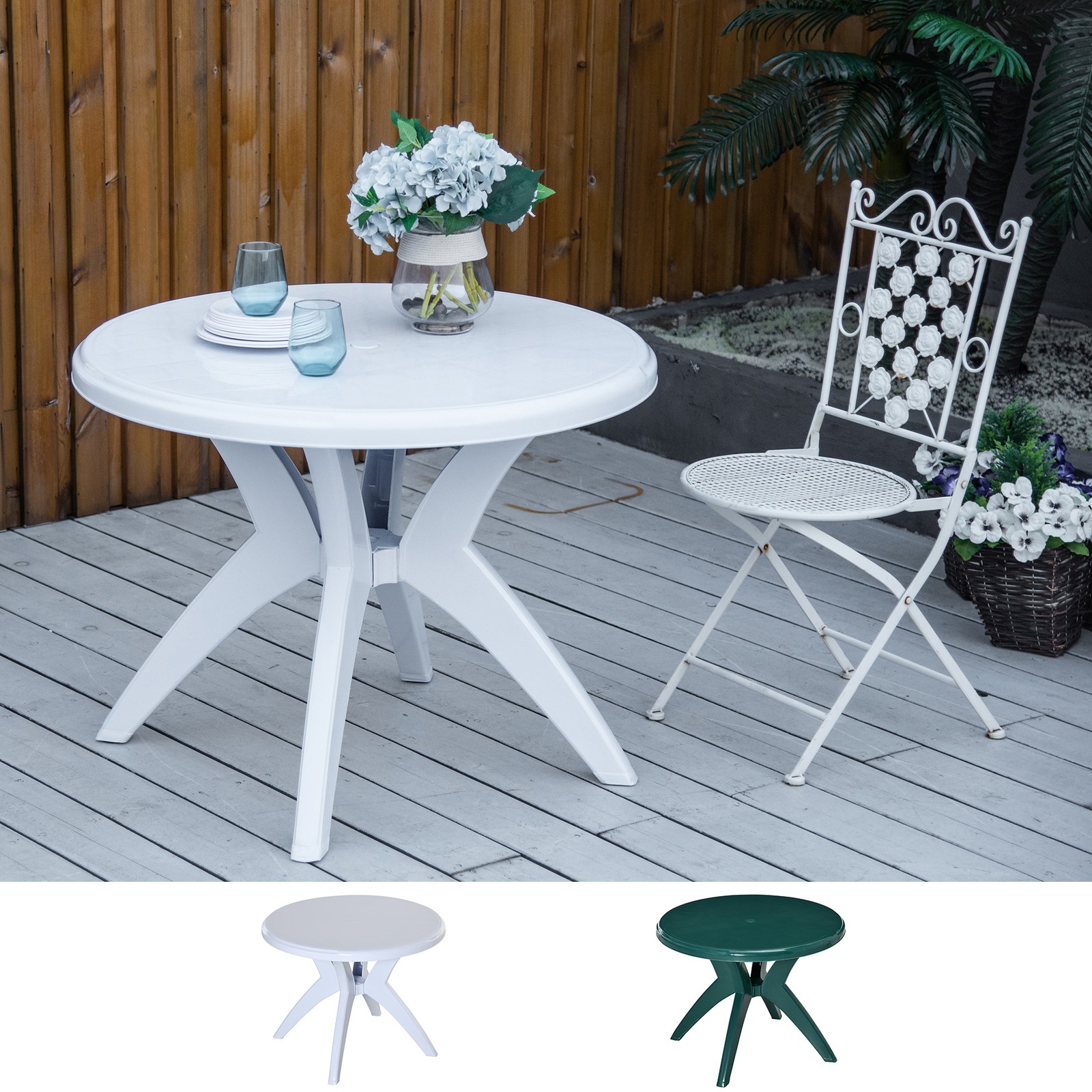 3' Round Outdoor Plastic Dinin - Outdoor Furniture Year Round incelemesi ve fiyatı