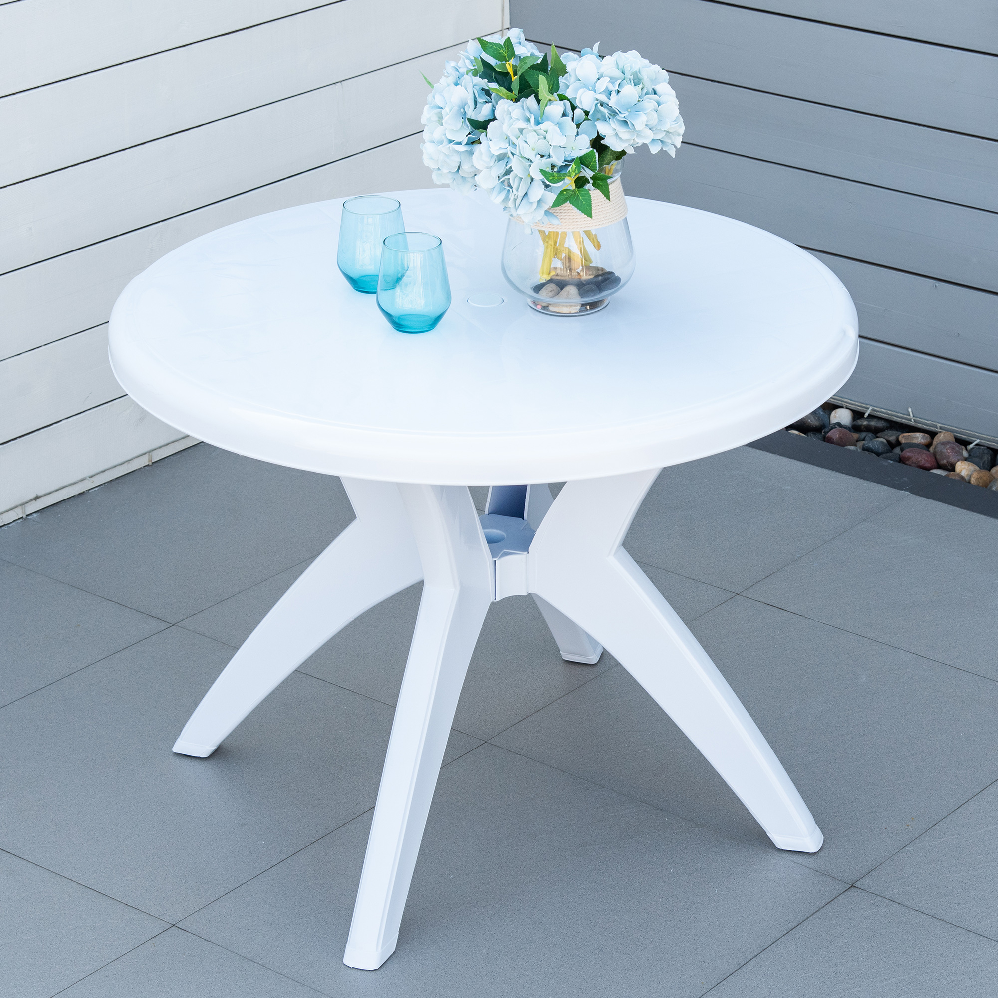 3' Round Outdoor Plastic Dinin - Outdoor Furniture Year Round incelemesi ve fiyatı