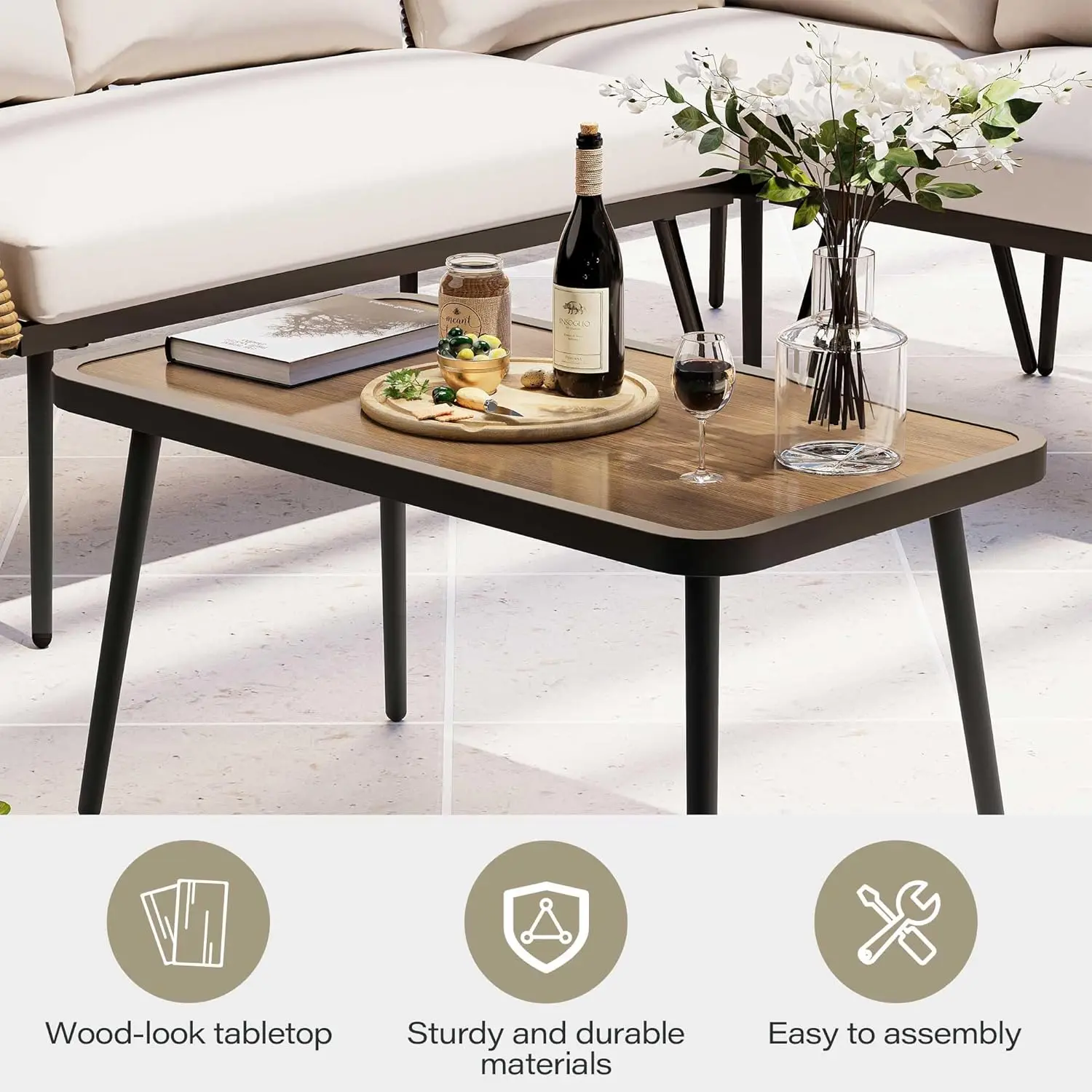 4 Piece Rattan Outdoor Furnitu - Outdoor Furniture Balcony incelemesi ve fiyatı