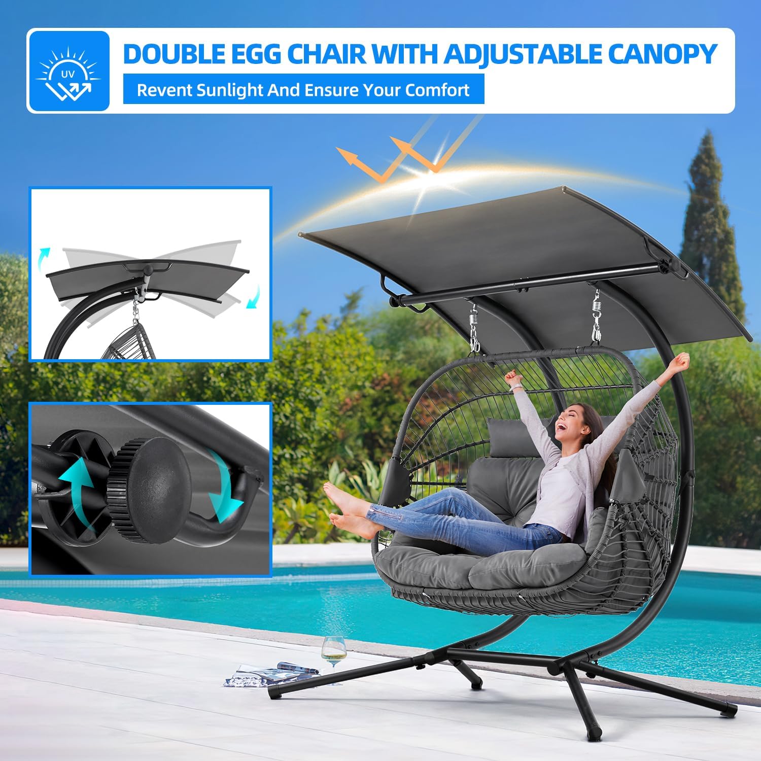 Oversized Double Egg Chair wit - Hanging Egg Chair incelemesi ve fiyatı