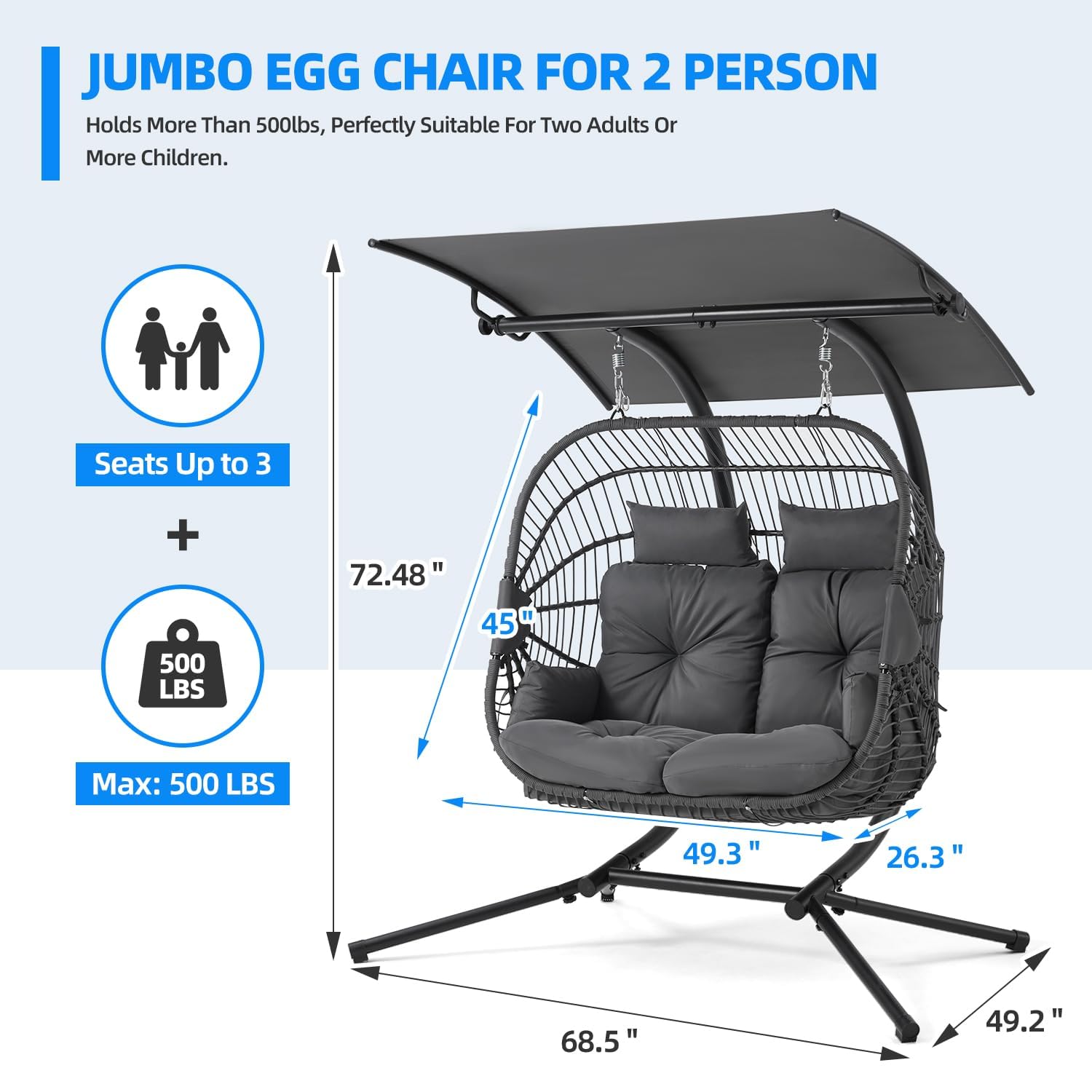 Oversized Double Egg Chair wit - Hanging Egg Chair incelemesi ve fiyatı
